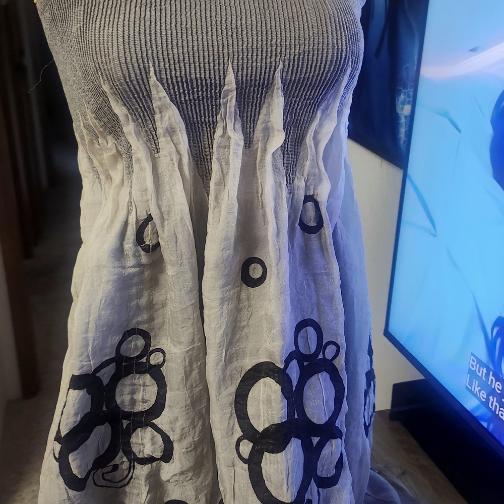 Lapis Gray and Black Midi Dress
